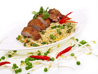gebratener reis mit hongkong ente