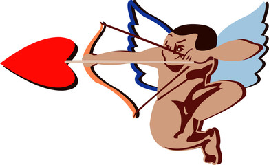 Vector image of Cupid - angel of love