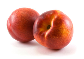 Nectrarines isolated on white background
