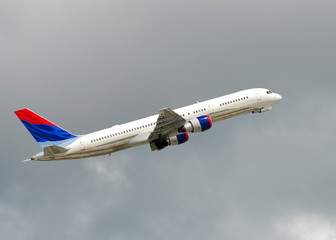 Modern passenger jet Boeing 767 - obrazy, fototapety, plakaty