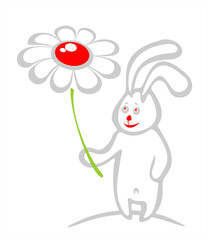 rabbit and flower