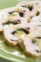Stuffed chicken with rice 