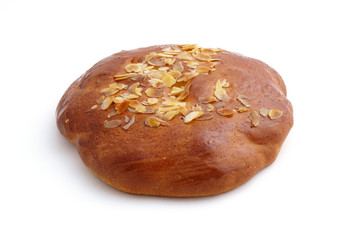 almond cake isolated on white background