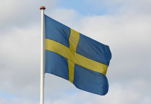 Schweden Flagge im Wind