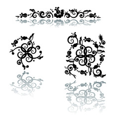 Decorative floral pattern abstract design elements