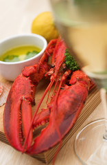 Lobster, lemon butter, parsley & fresh lemon - shallow dof