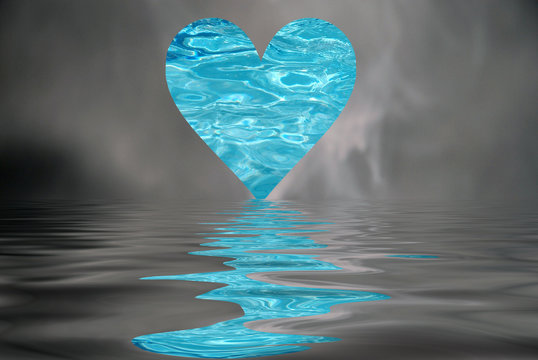 corazon azul turquesa