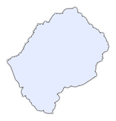 Lesotho light blue map with shadow