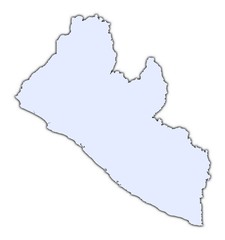 Obraz premium Liberia light blue map with shadow