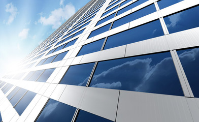 Office building on a background of the blue sky