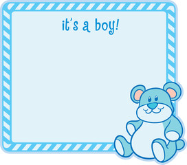 "It's a Boy!" baby birth announcement