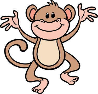 cute monkey chimp vector illustration