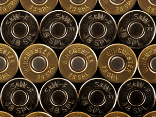 stacked bullets - rims - .38 special - obrazy, fototapety, plakaty