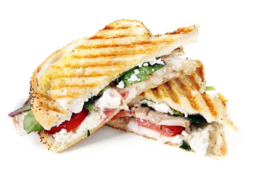 Grilled sandwich or panini.  With goat's cheese.