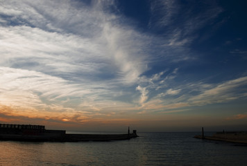 Obraz premium Sunset on the Tel Aviv city from Israel