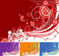 Abstract floral background set.