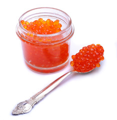 Caviar red; Objects on white background