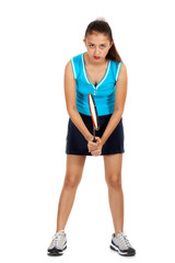 athlete girl holding a racket