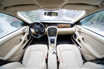 interior of exclusive limousine - photo taken by lens 12 mm - obrazy, fototapety, plakaty