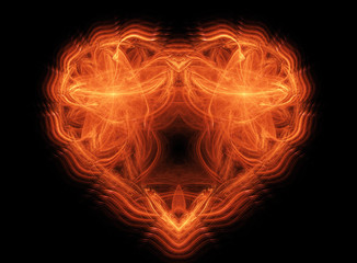 Cuore che brucia - illustrazione frattale