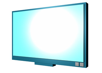 A neatly rendered three dimensional lcd screen tv.
