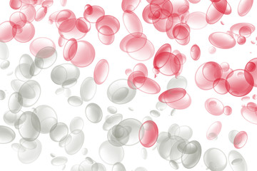 Red white blood cells mixing and mingling.