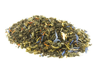 mixture of green and black tea with the petals of flowers