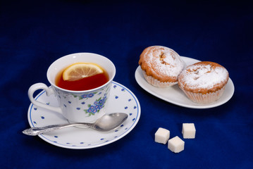 Cup of tea with cake
