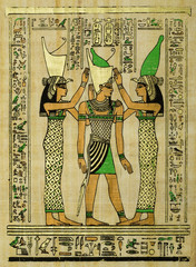 Egyptian papyrus with ceremonial ornament