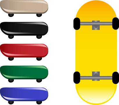 Vector illustration of skateboards