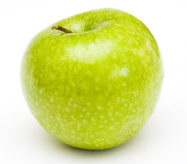 Fresh green apple at white background