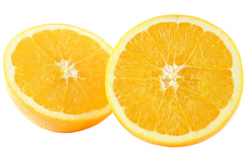 Fresh orange halves