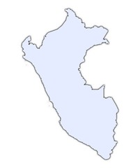 Obraz premium Peru light blue map with shadow