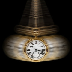 Concept image depicting Time and Motion on a black background.