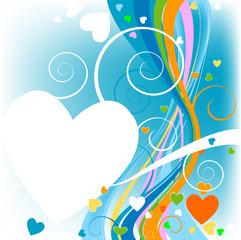 floral heart background for the valentine`s day