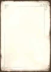 Old rough parchment paper background isolated on white