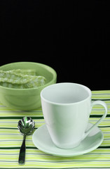 A festive table setting for coffee and lunch