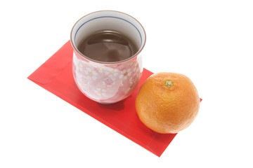 Mandarin, Chinese Teacup and Red Packet