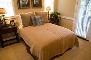 Comfortable modern bedroom.