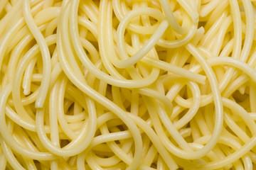 Closeup of a pile of cooked sphagetti..