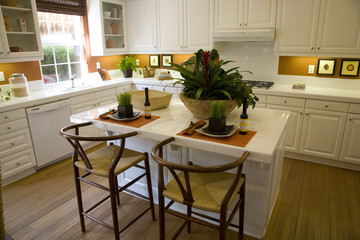 Luxury home kitchen with an island.
