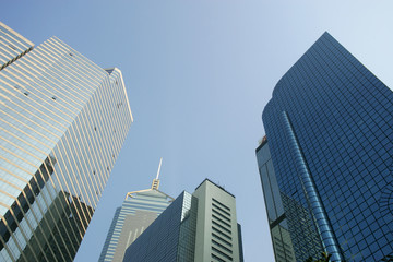 Obraz premium Skyline of modern office buildings, Hong Kong, China