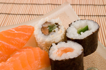 assortement of japanese sushi