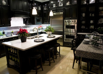 Luxury kitchen with a modern island.