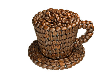Kaffeetasse aus Kaffeebohnen