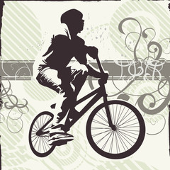 Plakat nastolatek na rowerze