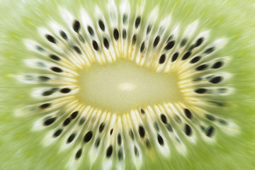 natural explosive abstract background, green cut kiwi