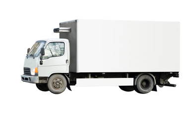 blank white delivery van truck deliver goods 