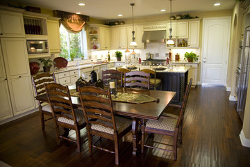 Modern Kitchen with a hardwood floor.