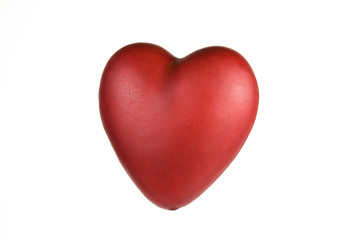 Warm red heart isolated on white